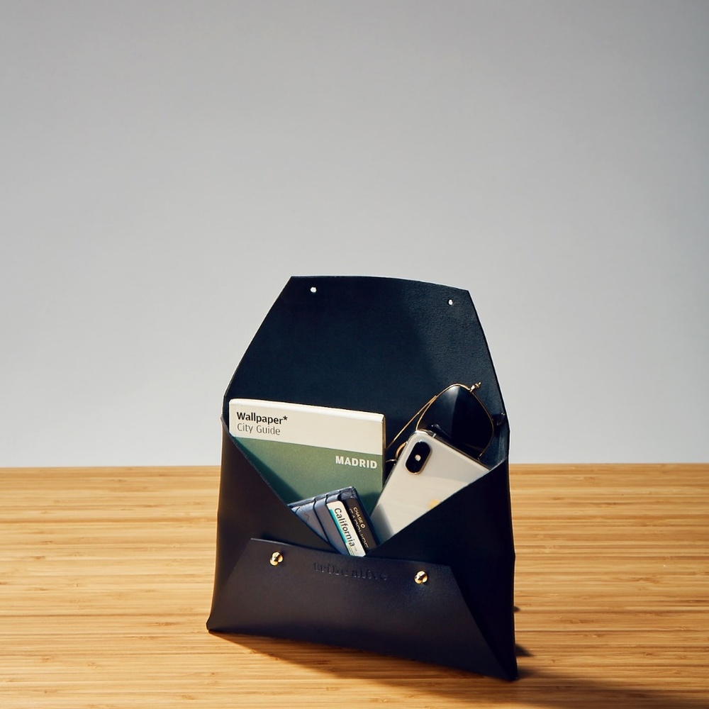 Tribe Alive Black Leather Clutch - Picture 4 of 6